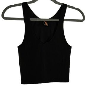 J. Valentine Black Crop Tank Top